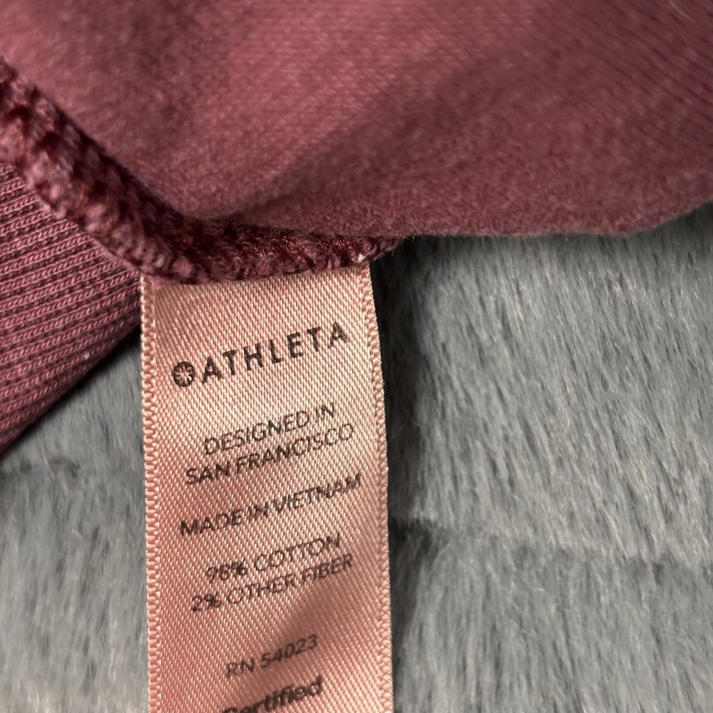 Athleta Womens Mauve Pink Raglan Sleeve Cotton Blend Sweatshirt Size M 7793 - Picture 6 of 7